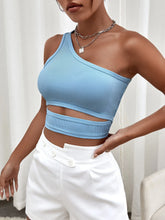 One Shoulder Cut Out Crop Top